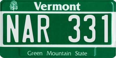 VT license plate NAR331