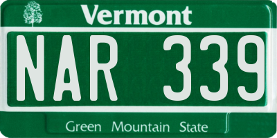 VT license plate NAR339