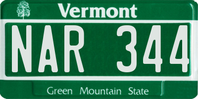 VT license plate NAR344
