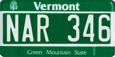 VT license plate NAR346