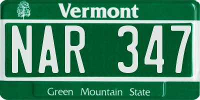 VT license plate NAR347