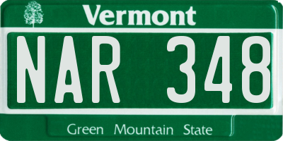 VT license plate NAR348