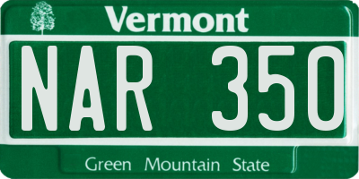VT license plate NAR350