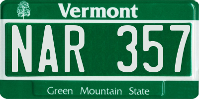 VT license plate NAR357