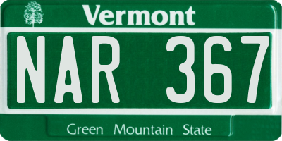 VT license plate NAR367