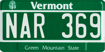 VT license plate NAR369