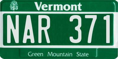 VT license plate NAR371