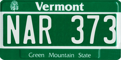 VT license plate NAR373