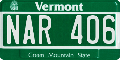 VT license plate NAR406