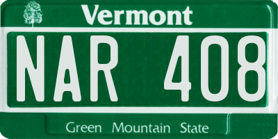 VT license plate NAR408