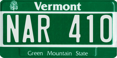 VT license plate NAR410