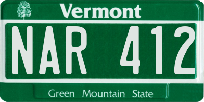VT license plate NAR412