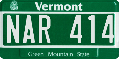 VT license plate NAR414