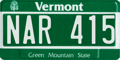 VT license plate NAR415