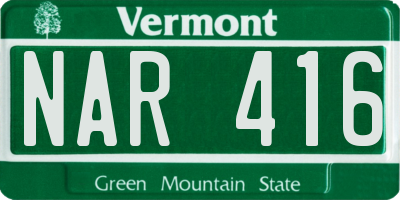 VT license plate NAR416