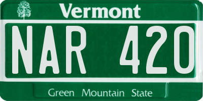 VT license plate NAR420