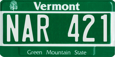 VT license plate NAR421