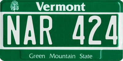 VT license plate NAR424