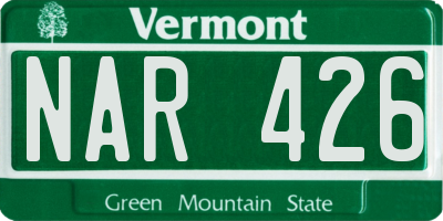 VT license plate NAR426