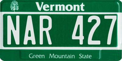 VT license plate NAR427