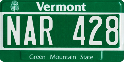 VT license plate NAR428