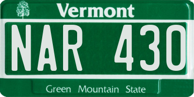 VT license plate NAR430