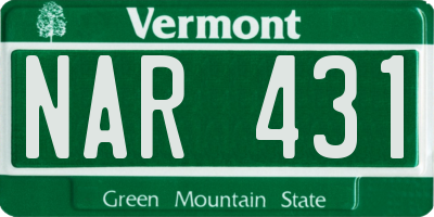 VT license plate NAR431