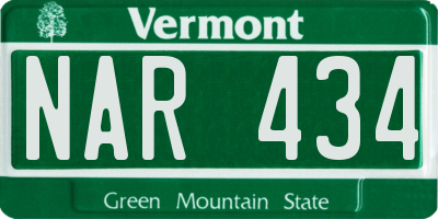 VT license plate NAR434