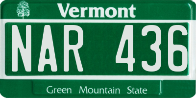 VT license plate NAR436