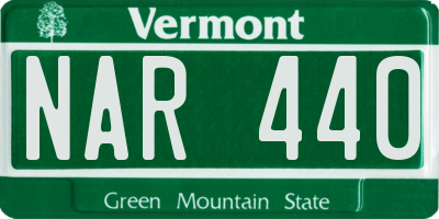 VT license plate NAR440