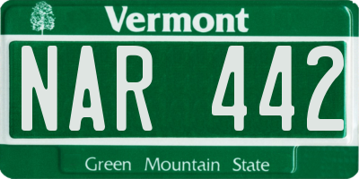 VT license plate NAR442