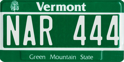 VT license plate NAR444