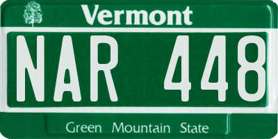 VT license plate NAR448