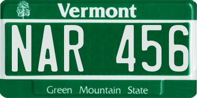 VT license plate NAR456