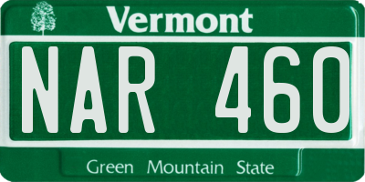 VT license plate NAR460