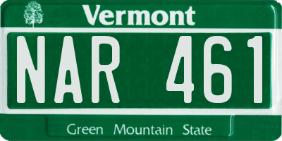 VT license plate NAR461