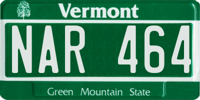 VT license plate NAR464