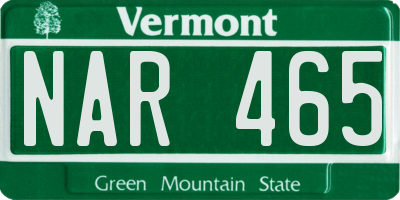 VT license plate NAR465