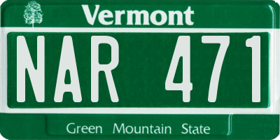 VT license plate NAR471