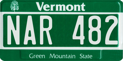 VT license plate NAR482