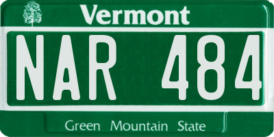 VT license plate NAR484
