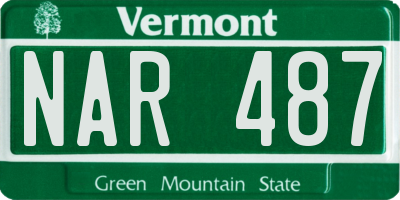 VT license plate NAR487