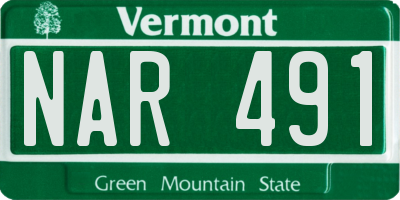 VT license plate NAR491