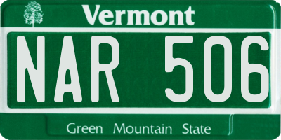 VT license plate NAR506