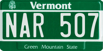 VT license plate NAR507