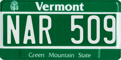 VT license plate NAR509