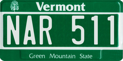 VT license plate NAR511