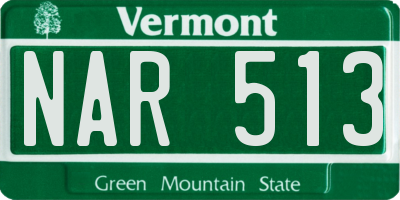 VT license plate NAR513