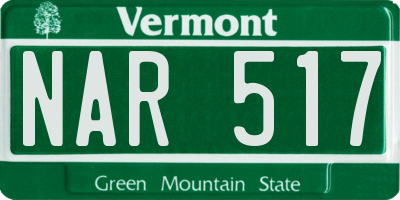 VT license plate NAR517