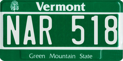 VT license plate NAR518